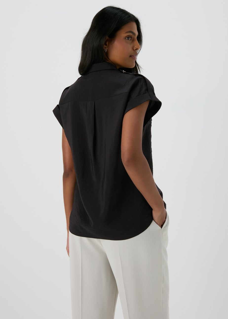 Et Vous Black Sleeveless Utility Blouse