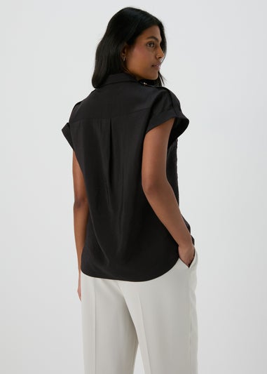 Et Vous Black Sleeveless Utility Blouse