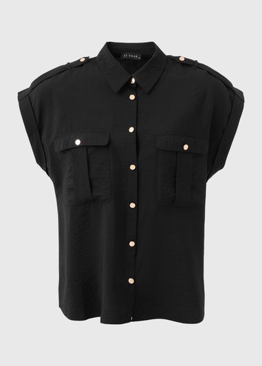 Et Vous Black Sleeveless Utility Blouse