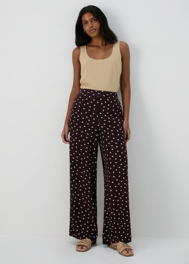 Et Vous Brown Spot Print Wide Leg Co Ord Trousers