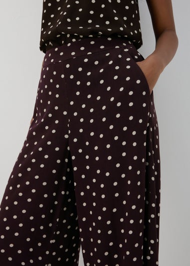 Et Vous Brown Spot Print Wide Leg Co Ord Trousers