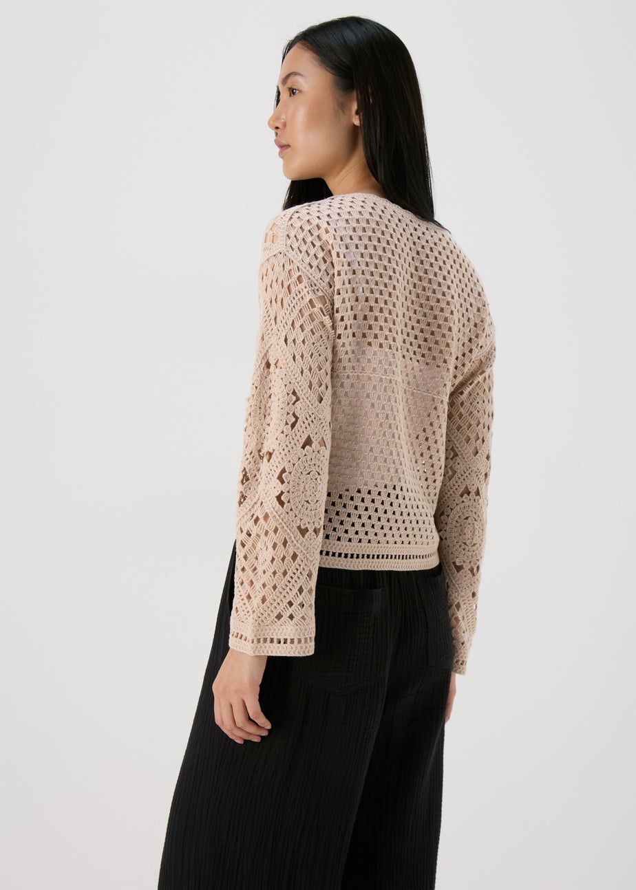 Beige Lace Kimono Top