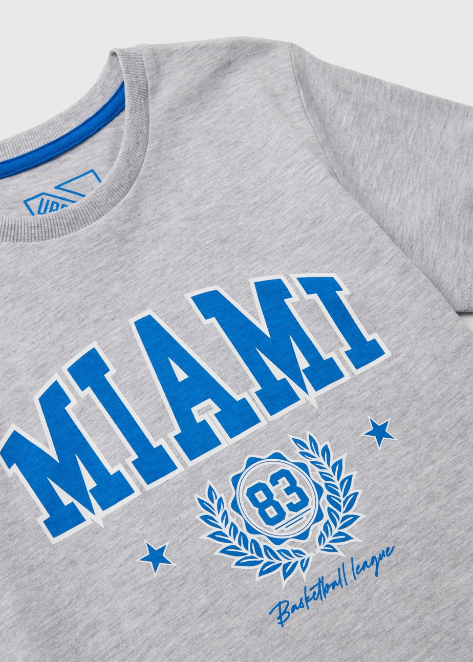 Boys Grey Marl Miami Varsity T-Shirt (7-13yrs)