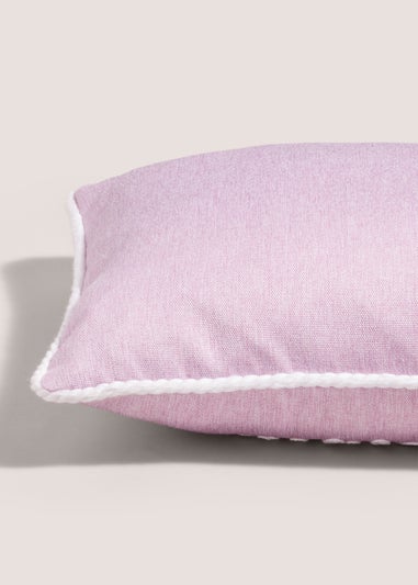 Lilac Floral Embroidered Cushion (30cm x 50cm)