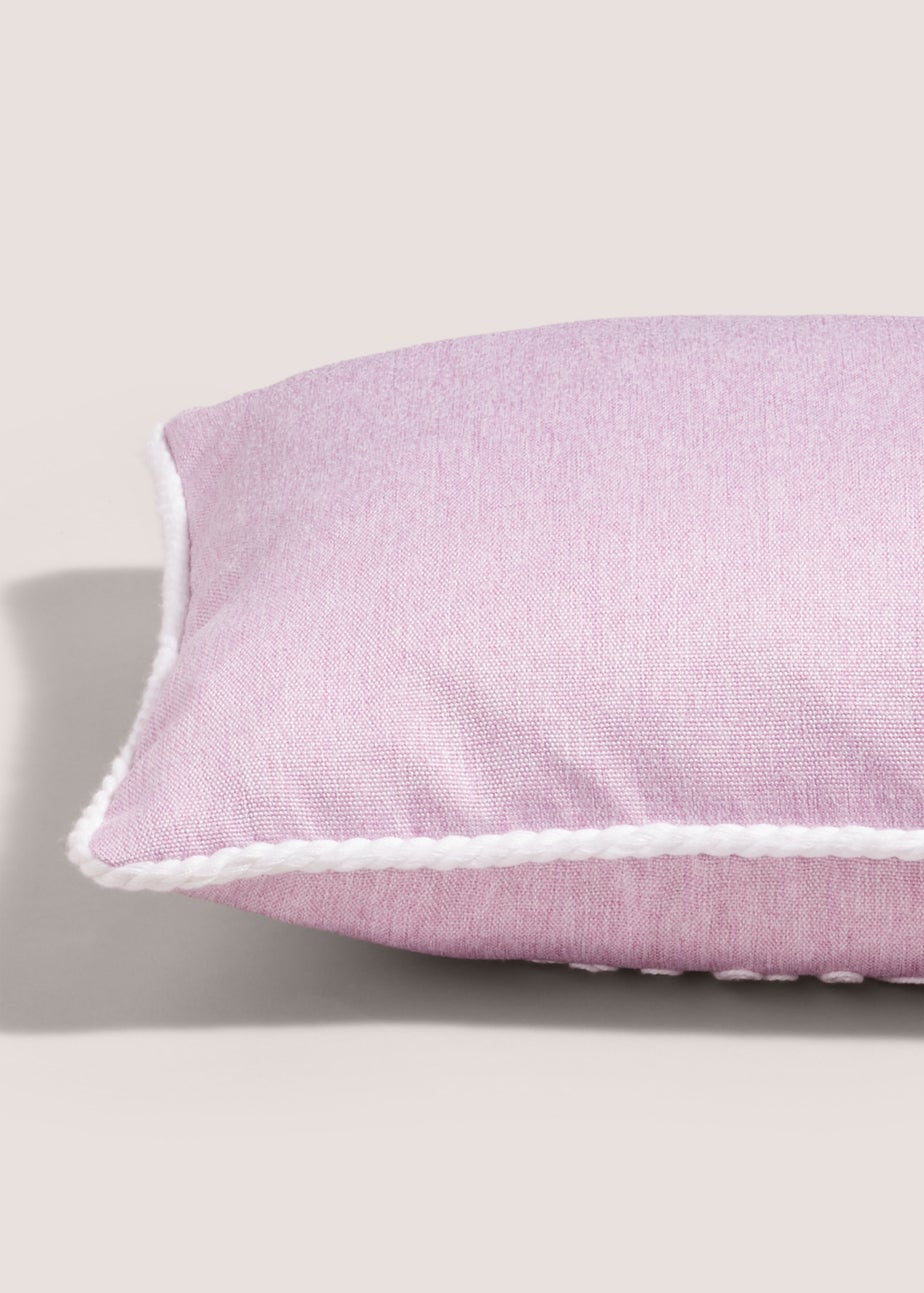 Lilac Floral Embroidered Cushion (30cm x 50cm)