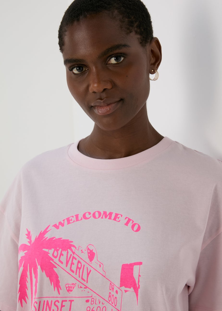 Papaya Petite Pink Venice Beach Oversized T-Shirt