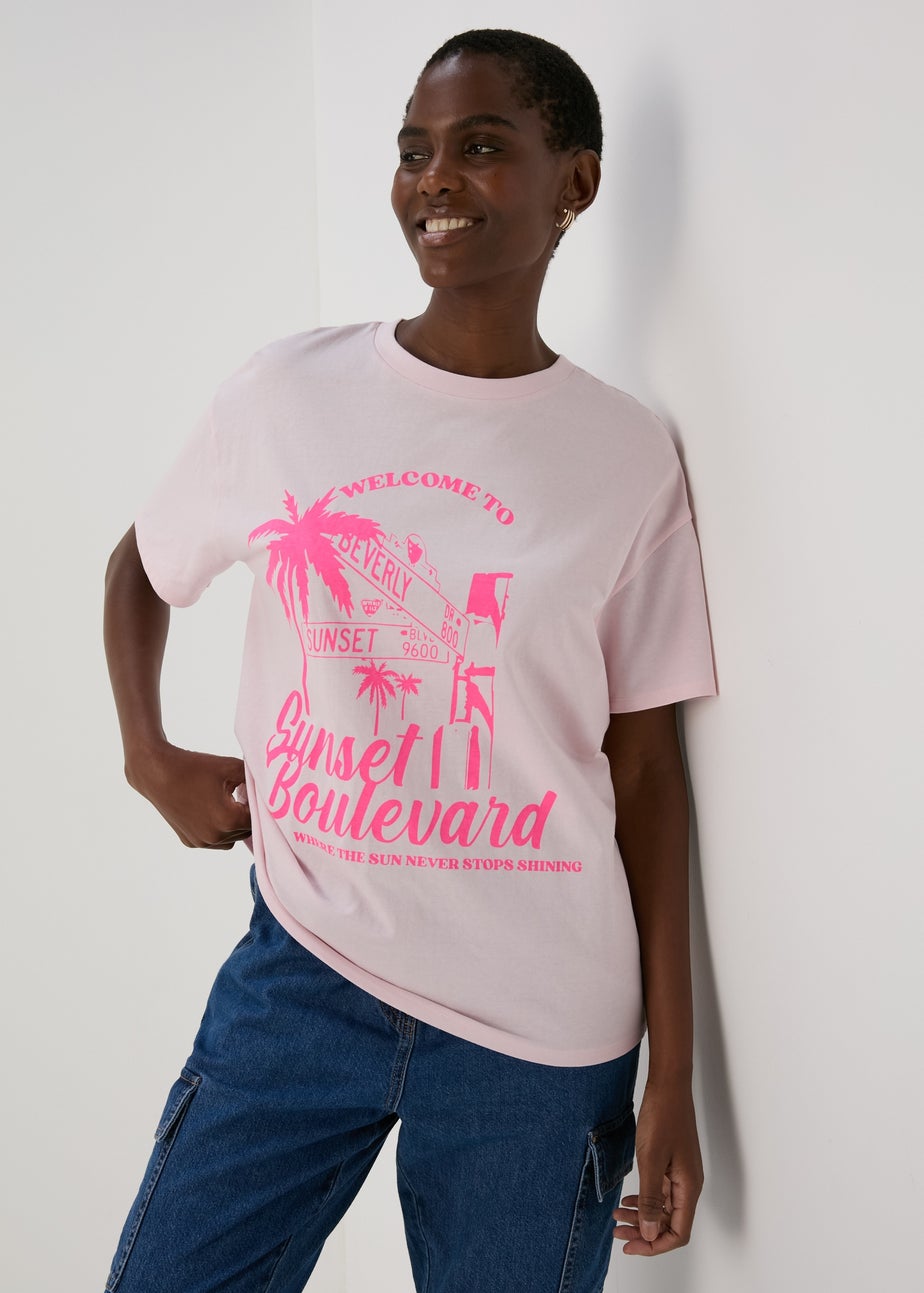 Papaya Petite Pink Venice Beach Oversized T-Shirt
