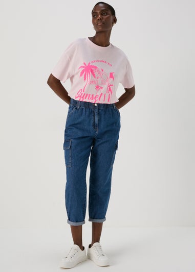 Papaya Petite Pink Venice Beach Oversized T-Shirt