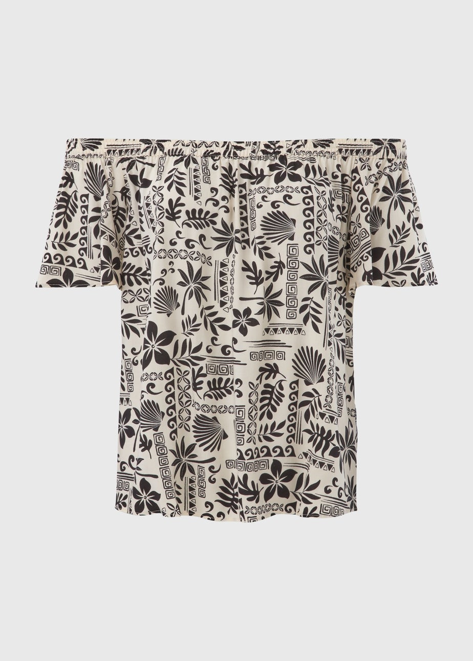 Black Mono Viscose Bardot Top