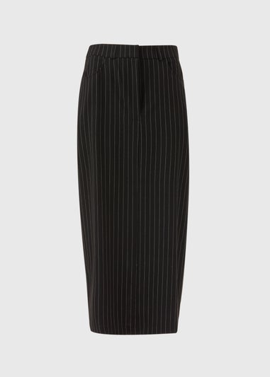 Black Pinstripe Maxi Skirt