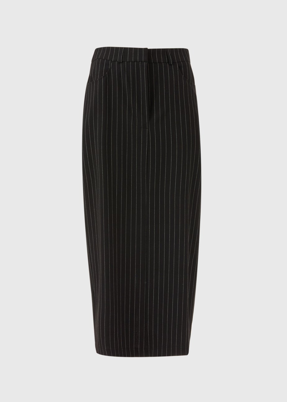 Black Pinstripe Maxi Skirt