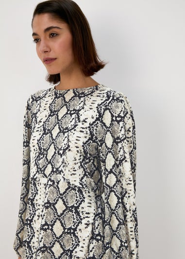 Et Vous Beige Snake Print Mini Dress