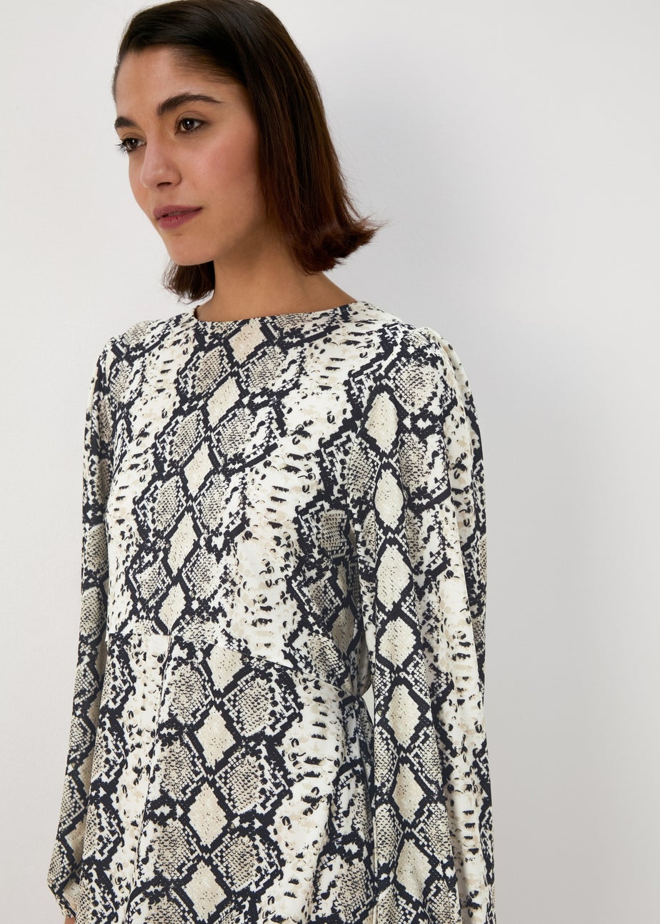 Et Vous Beige Snake Print Mini Dress