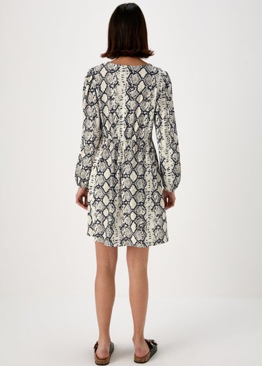 Et Vous Beige Snake Print Mini Dress