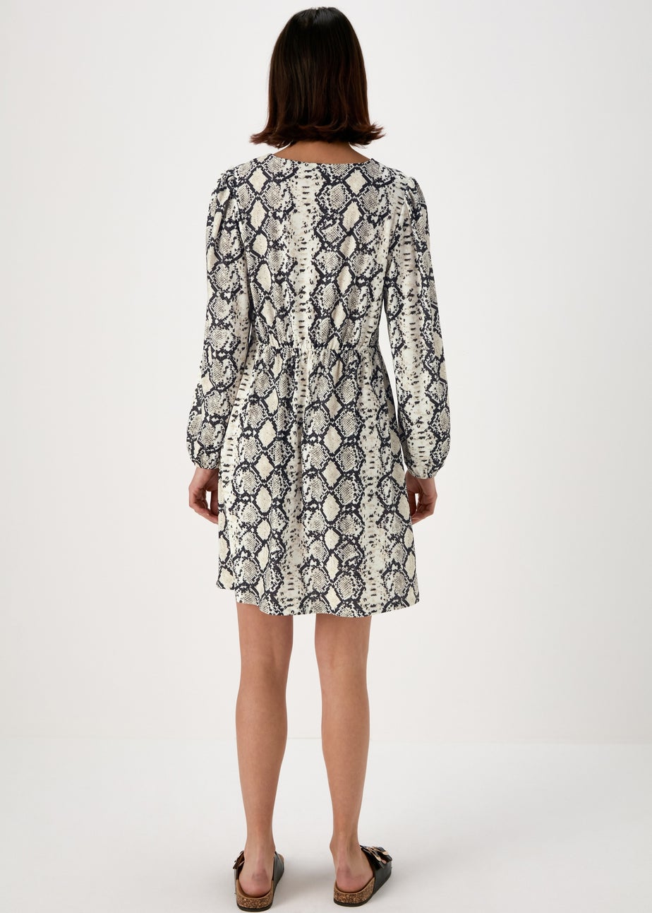 Et Vous Beige Snake Print Mini Dress