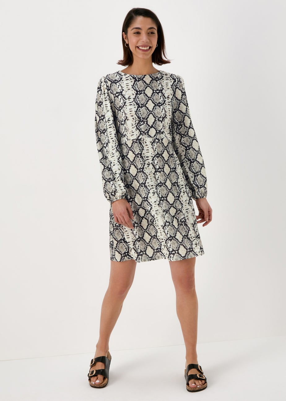 Et Vous Beige Snake Print Mini Dress