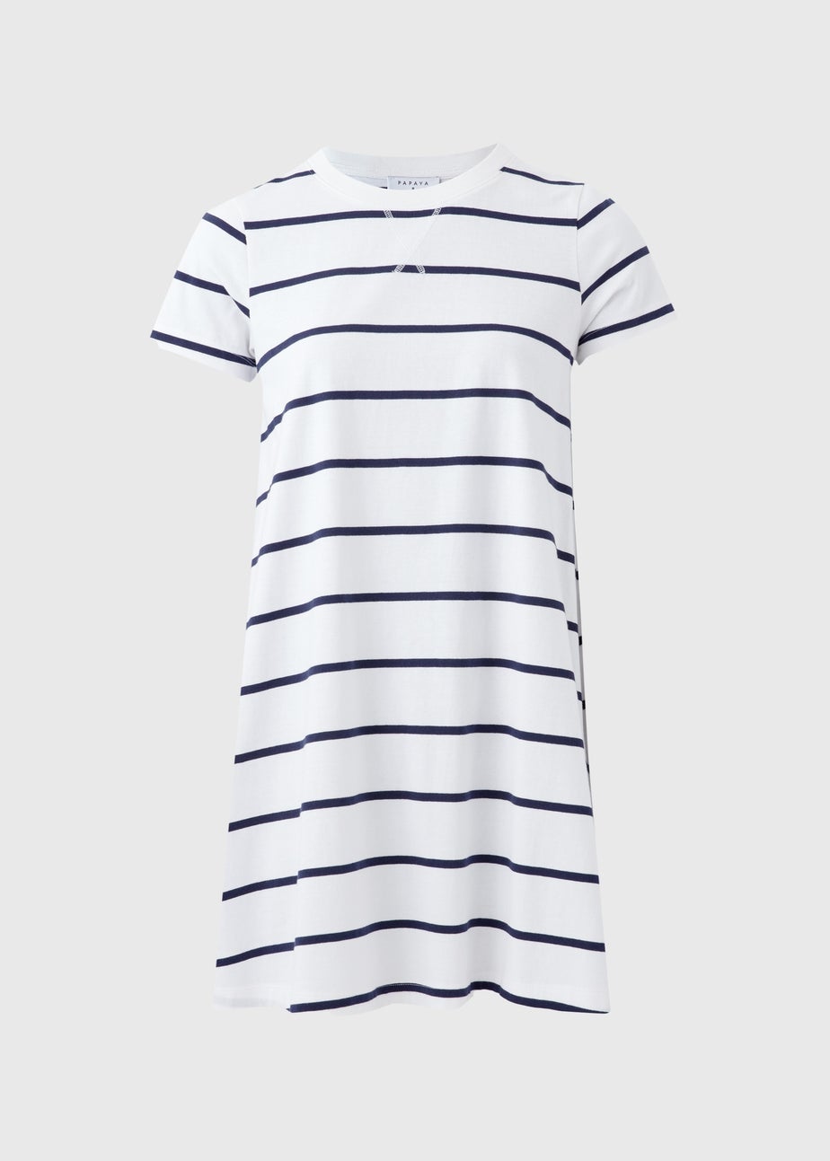 Navy Stripe T-Shirt Dress