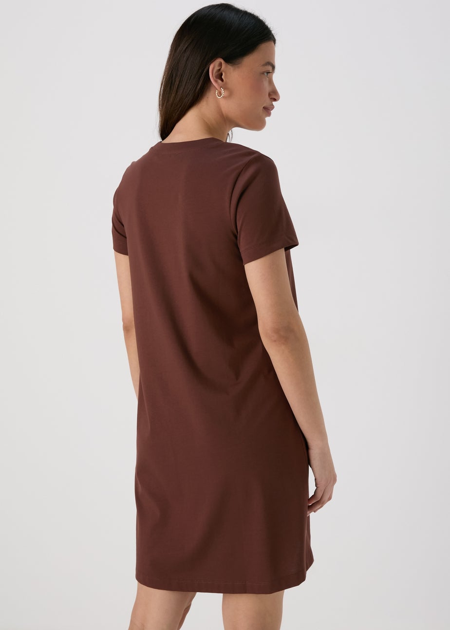 Brown Jersey Mini T-Shirt Dress