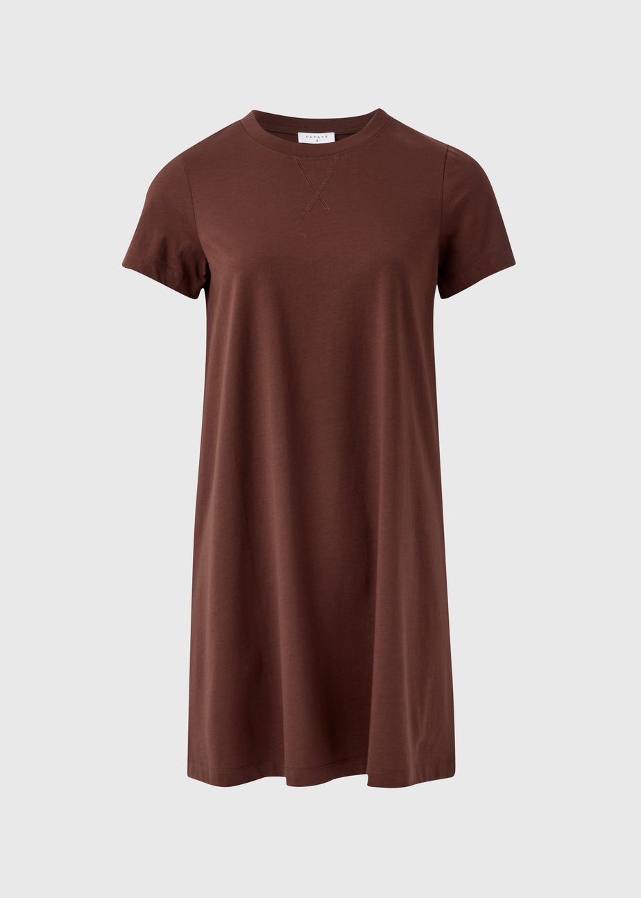 Brown Jersey Mini T-Shirt Dress