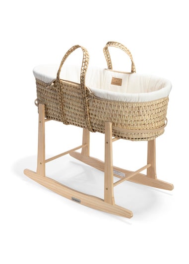 Clair de Lune Organic Palm Moses Basket with Rocking Stand