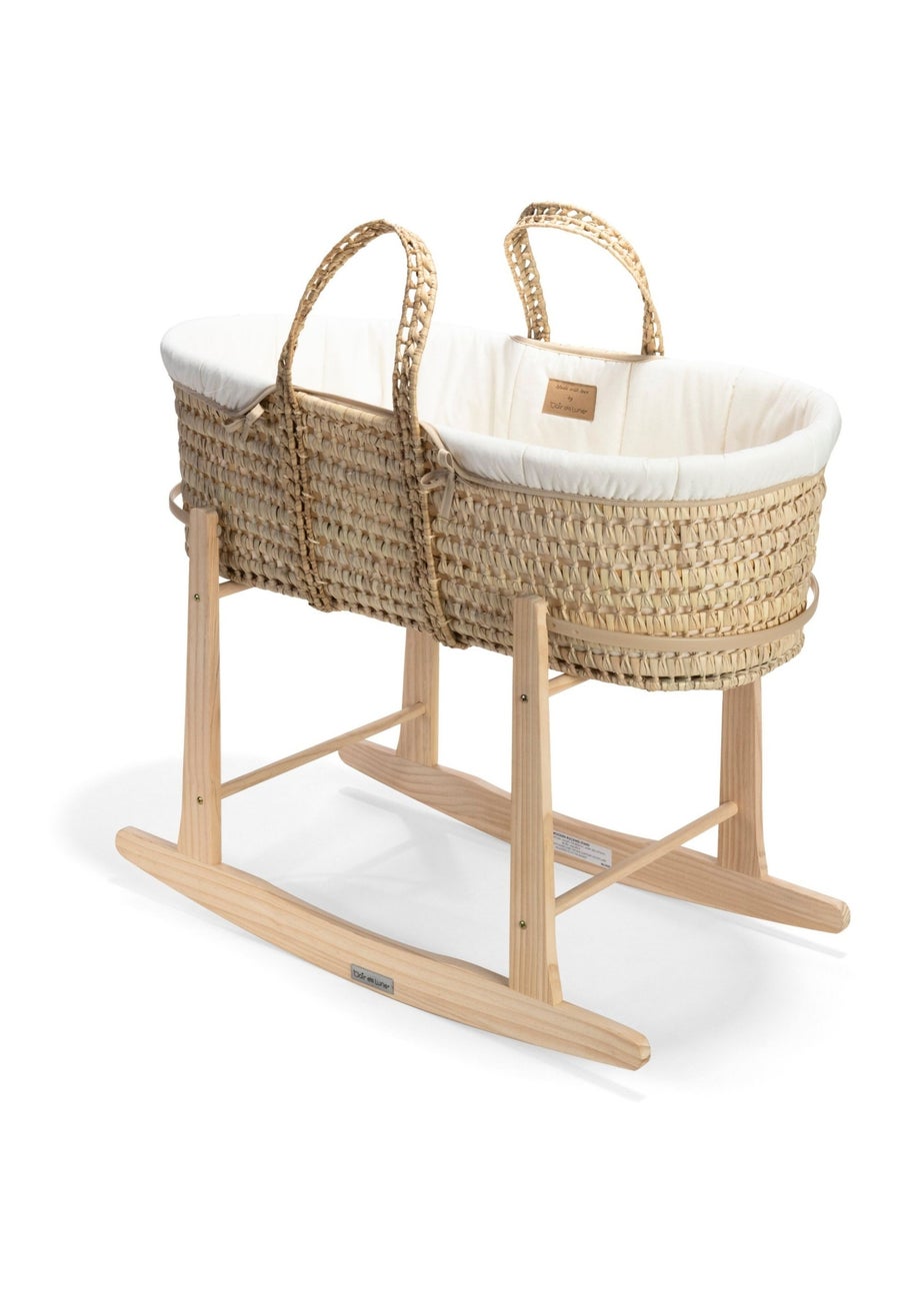 Clair de Lune Organic Palm Moses Basket with Rocking Stand