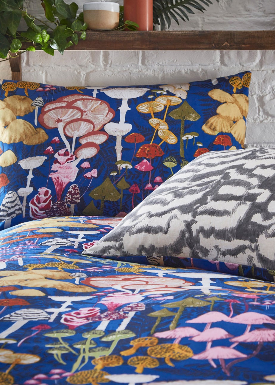 furn. Amanita Abstract Mushroom Duvet Cover Set Cobalt