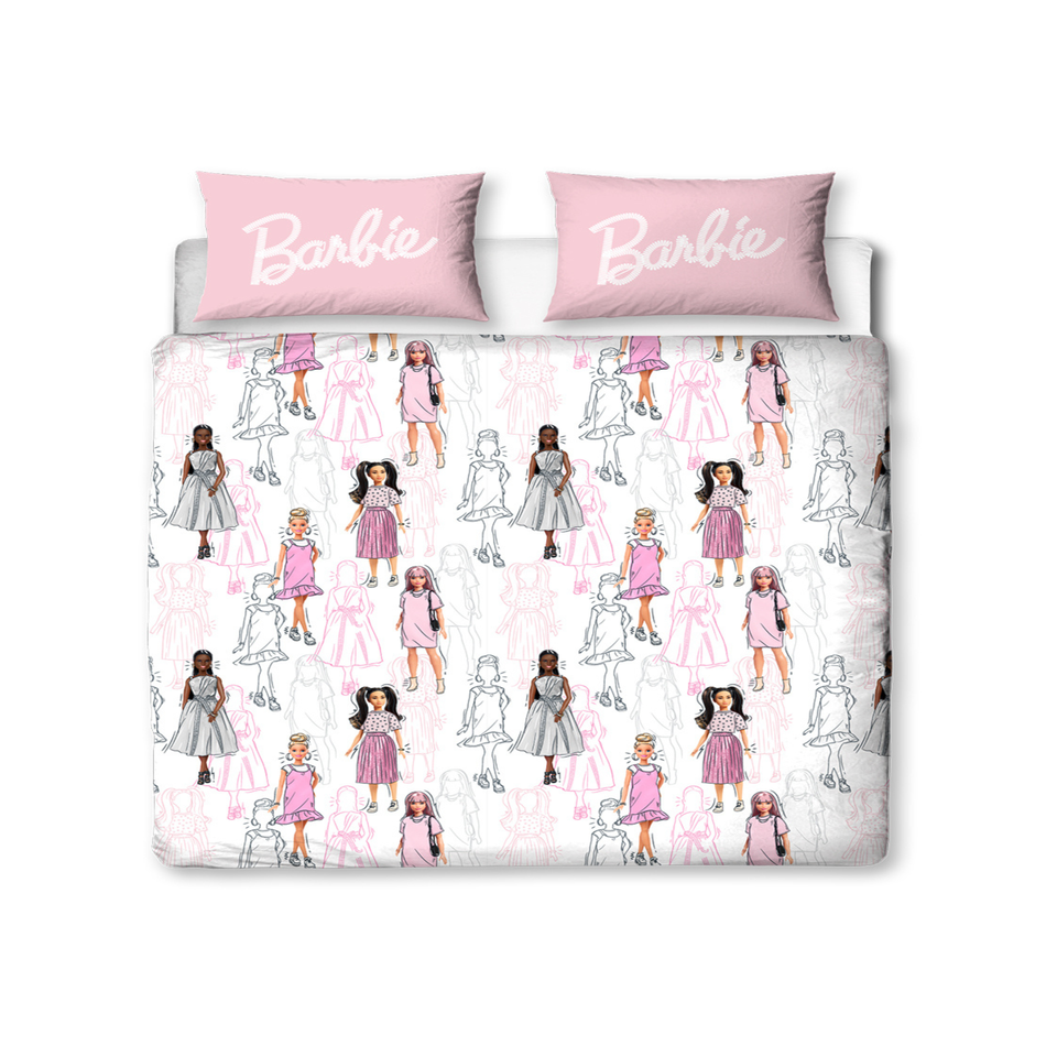 Barbie Figures Double Rotary Duvet Set