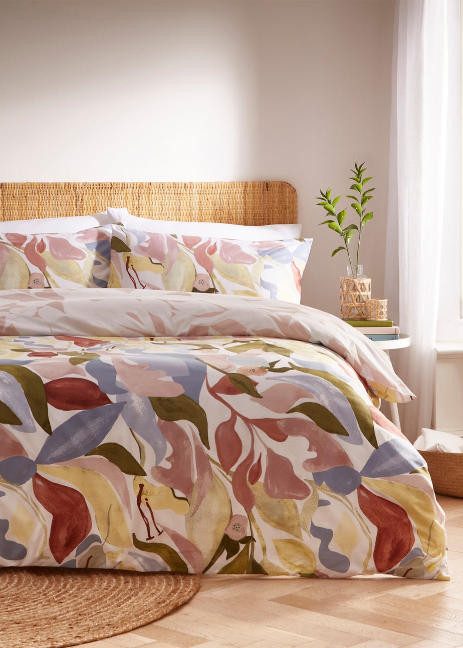 furn. Amarosa Abstract Floral Duvet Cover Set Pink