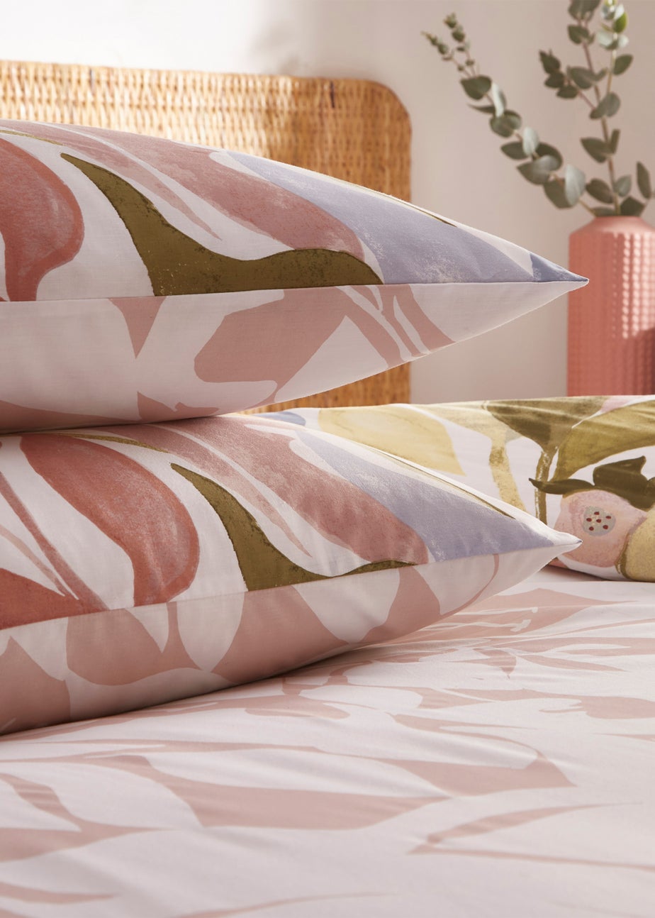 furn. Amarosa Abstract Floral Duvet Cover Set Pink