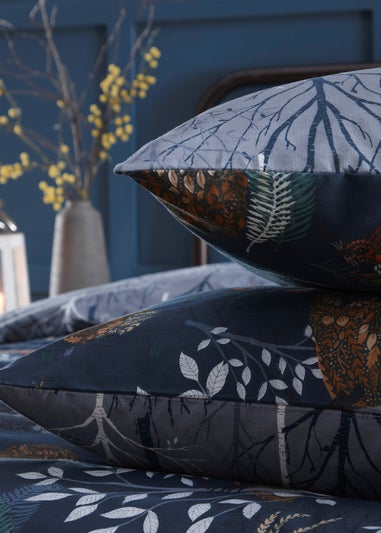 furn. Forest Fauna Woodland Duvet Cover Set Navy