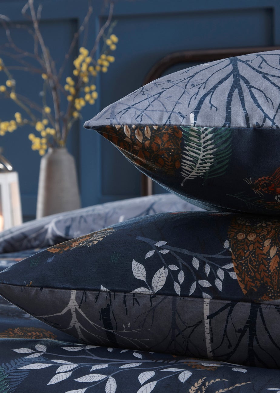 furn. Forest Fauna Woodland Duvet Cover Set Navy