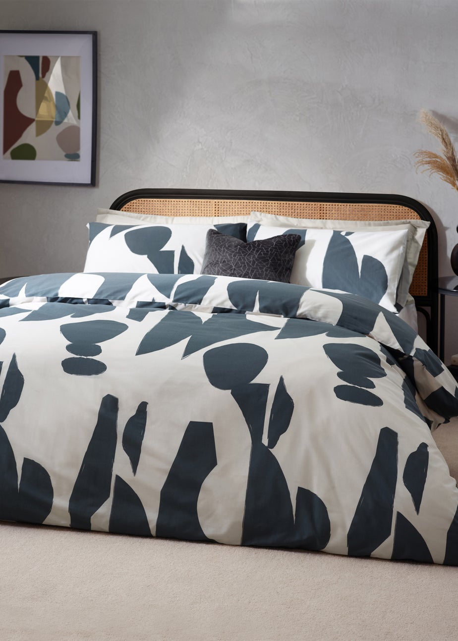 Hoem Meta Abstract Cotton Rich Duvet Cover Set Blue