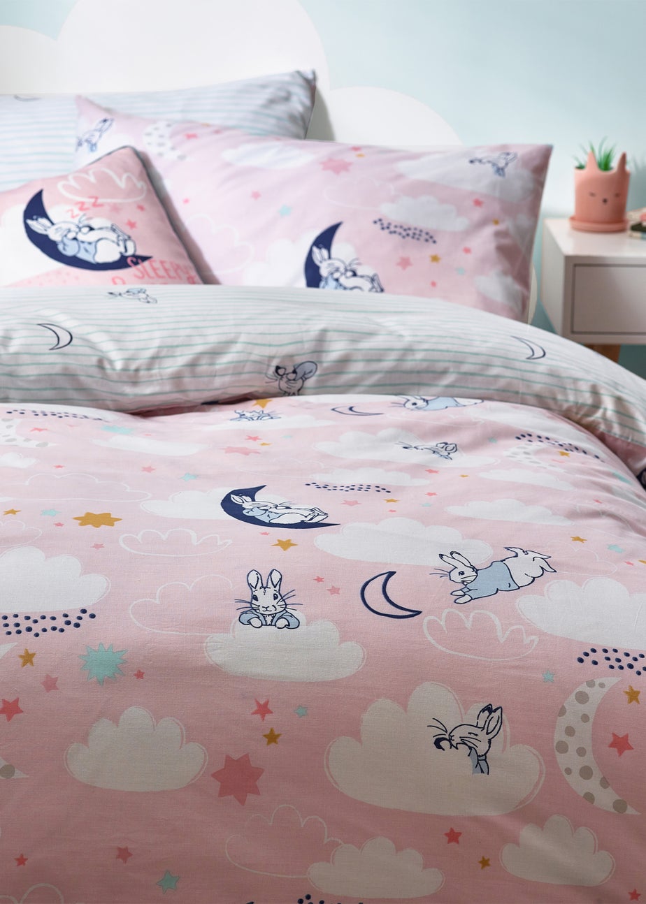 Peter Rabbit™ Sleepy Head Abstract Duvet Cover Set Pink