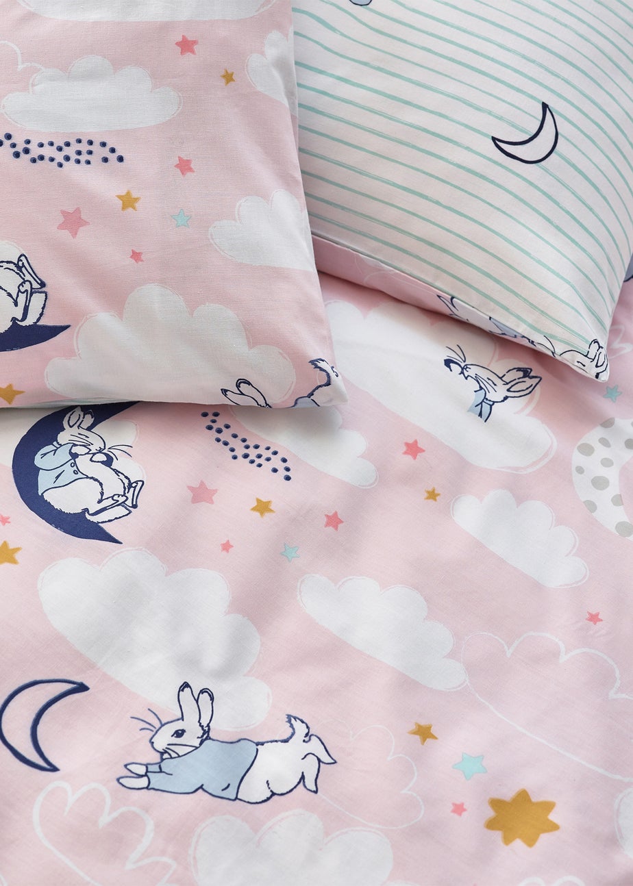 Peter Rabbit™ Sleepy Head Abstract Duvet Cover Set Pink