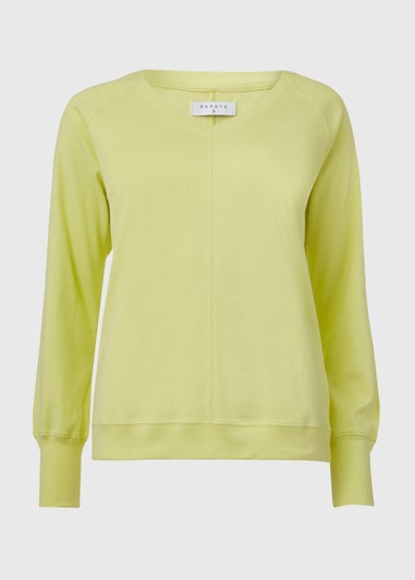 Papaya Lime V Neck Top