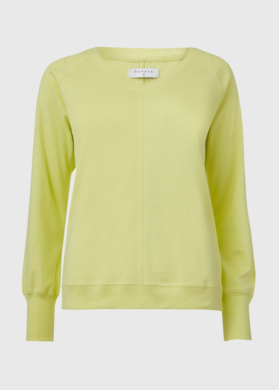 Papaya Lime V Neck Top