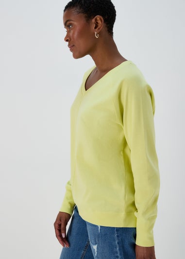 Papaya Lime V Neck Top