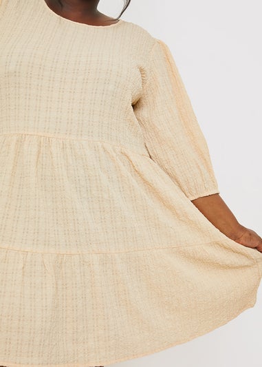 In The Style Stacey Beige Seersucker Mini Dress