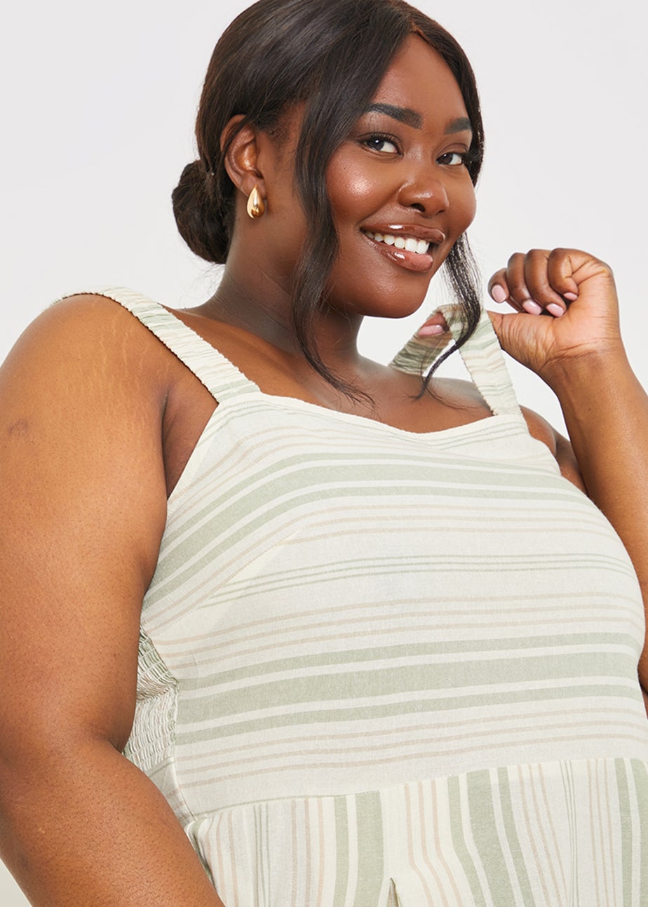 In The Style Stacey Green Tie Back Midi Dress