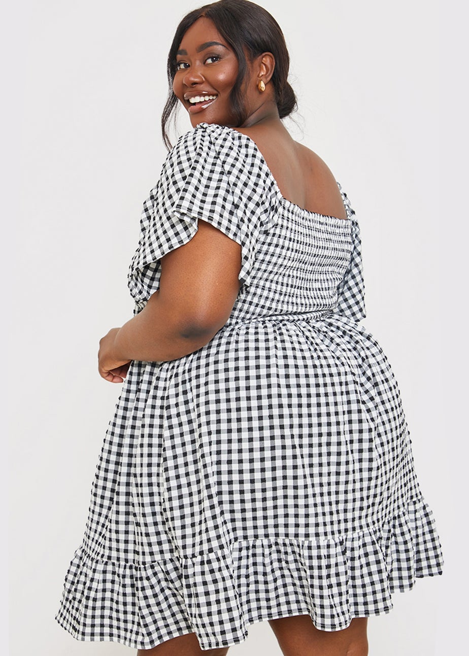 In The Style Stacey Black & White Tie Bust Mini Dress