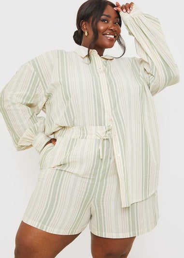 In The Style Green Stripe Co Ord Shorts