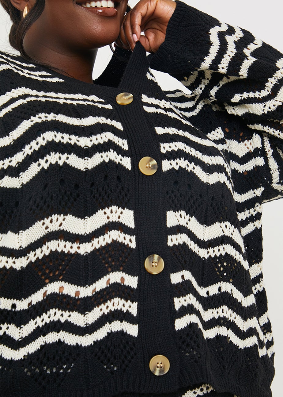 In The Style Black Knitted Co Ord Cardigan