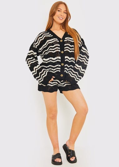 In The Style Stacey Solomon Black Knitted Co Ord Shorts