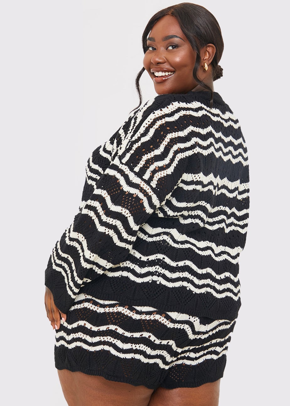 In The Style Stacey Solomon Black Knitted Co Ord Shorts