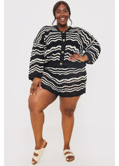 In The Style Stacey Solomon Black Knitted Co Ord Shorts