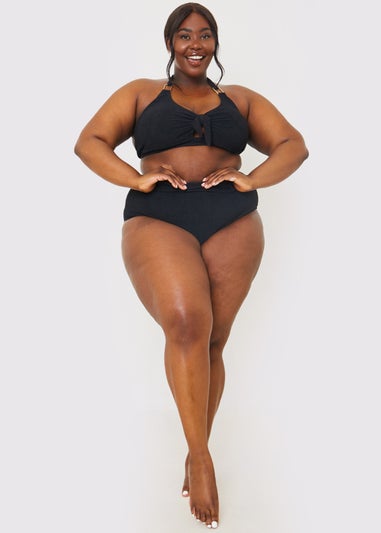 In The Style Stacey Black Halter Neck Bikini Top