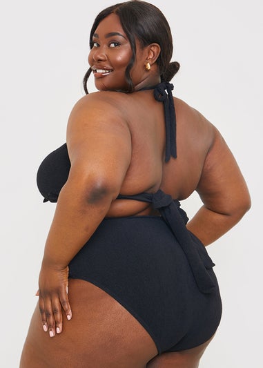 In The Style Stacey Black Halter Neck Bikini Top