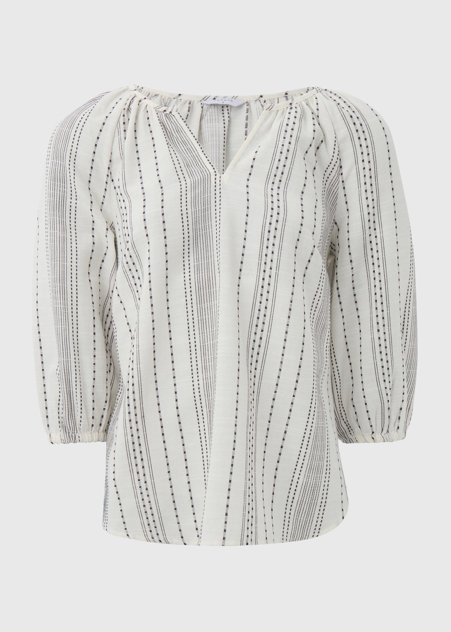 Cream Co Ord Jaquard Detail Blouse