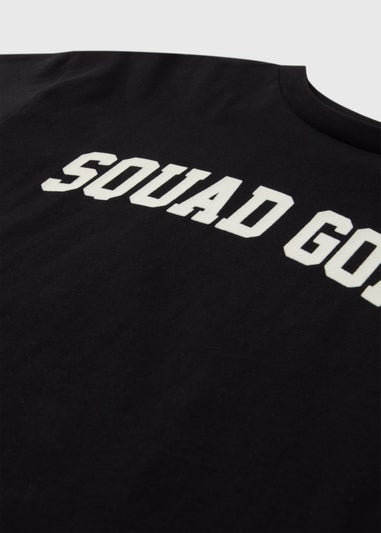 Girls Black Squad Goals T-Shirt (7-13yrs)