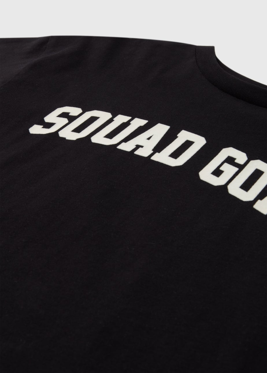 Girls Black Squad Goals T-Shirt (7-13yrs)